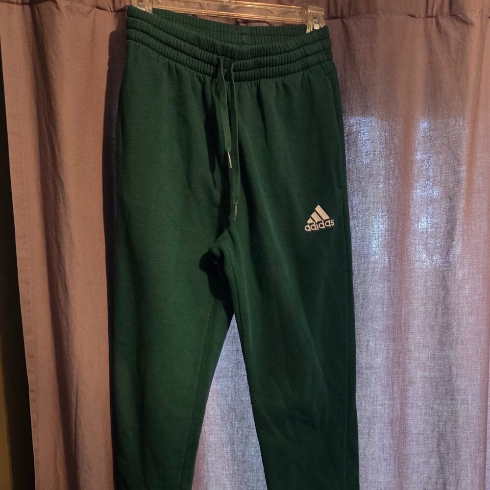Adidas Collegiate Green Cotton Sweatpants/Joggers Size Small